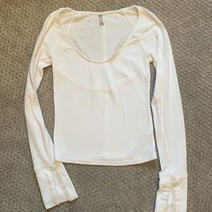 Free people white Tee long sleeved